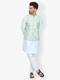 Pro-Ethic Style Developer Silk Kurta Pajama With Jacket For Men | Sky Blue (C-101)