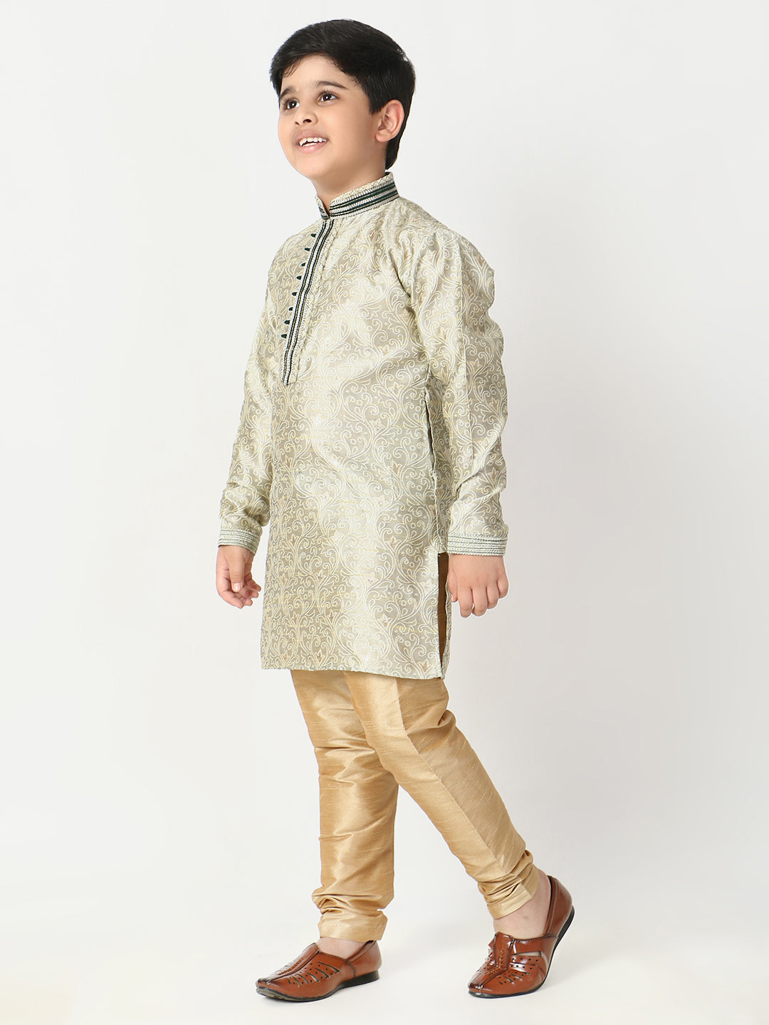 Pro Ethic Father Son Same Dress Kurta Pajama Set Matching Outfit | Silk | Fon B-115