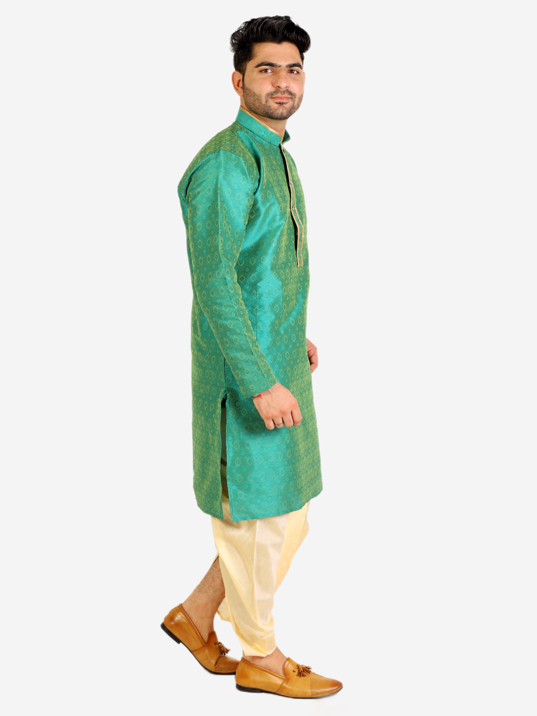 Pro Ethic Men's Dhoti Kurta Set Silk - Green (A-105)