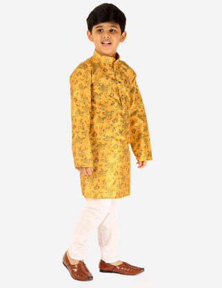 Pro Ethic Boys Kurta Pajama Set Silk Embellished Design Yellow (S-172)