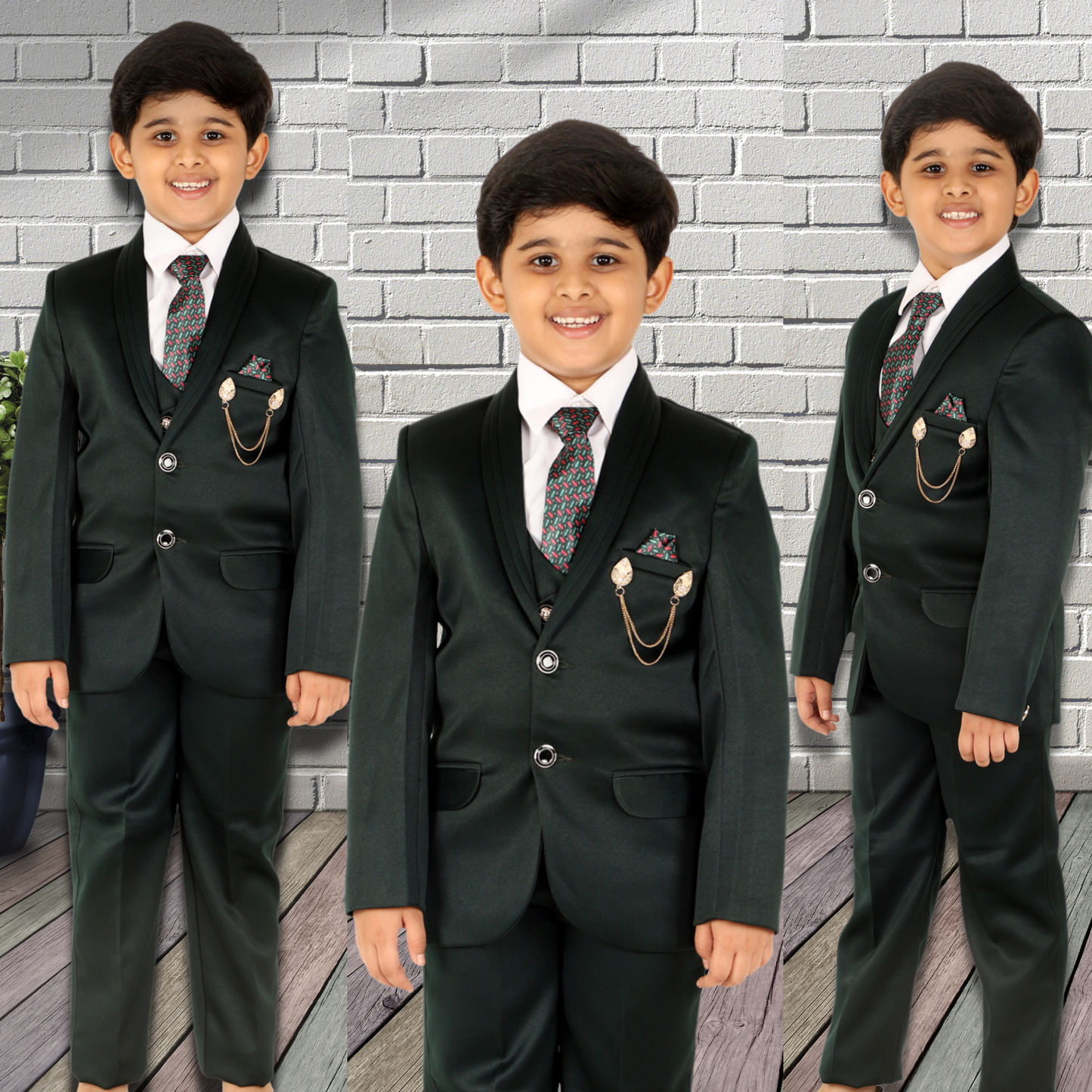 Pro Ethic Five Piece Suit For Boys Dark Green T-128