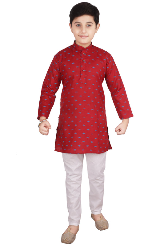 Pro Ethic Kids Kurta Pajama Set Cotton Red s-148