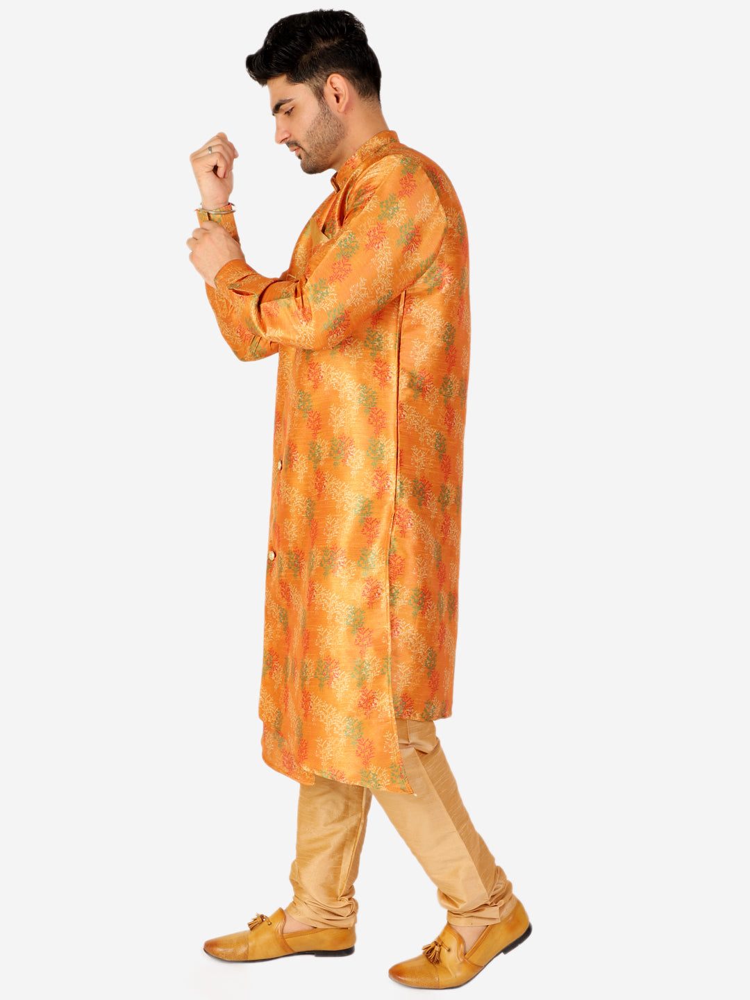 Pro Ethic Men's Kurta Pajama Set Silk - Mustard (A-106)