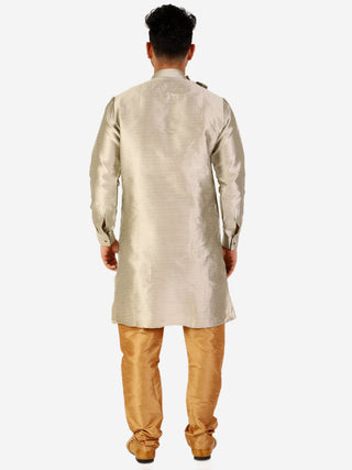 Pro Ethic Cream Men's Kurta Pajama Silk Self Design (A-102)