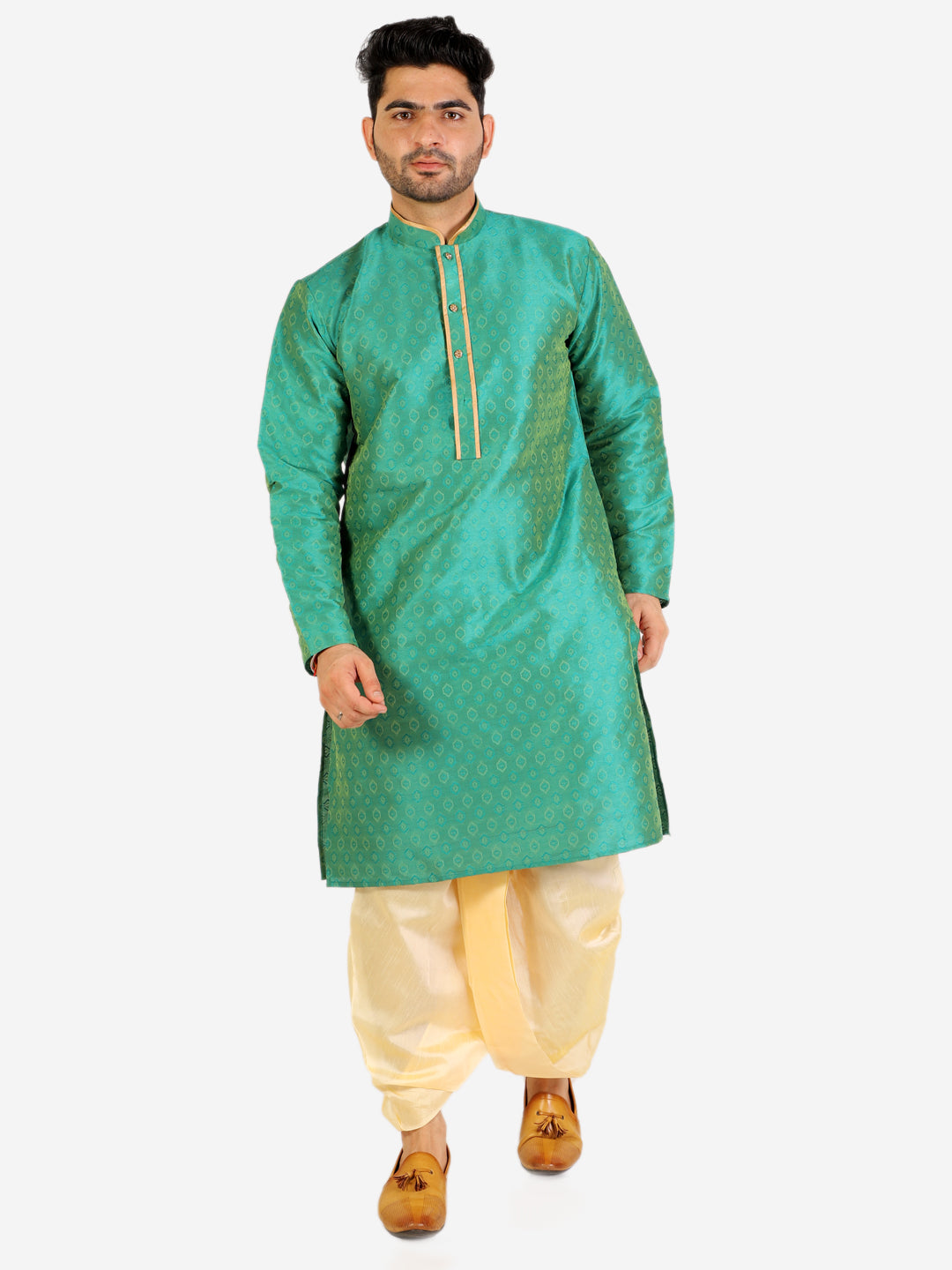 Pro Ethic Men's Dhoti Kurta Set Silk - Green (A-105)