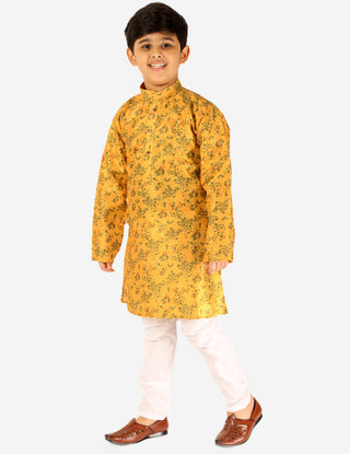 Pro Ethic Boys Kurta Pajama Set Silk Embellished Design Yellow (S-172)