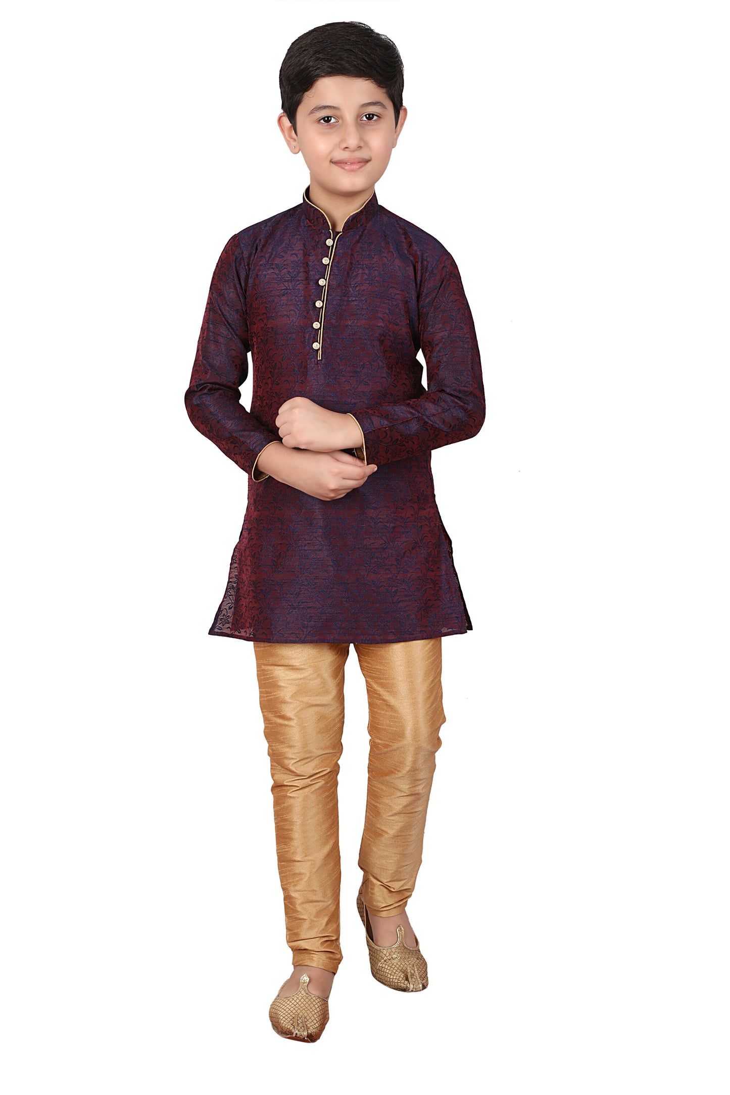 Pro Ethic Silk Kurta Pajama For Boys Blue Floral design S-106