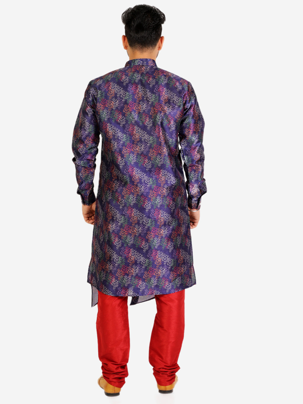 Pro Ethic Men's Kurta Pajama Set Silk - Navy Blue (A-106)
