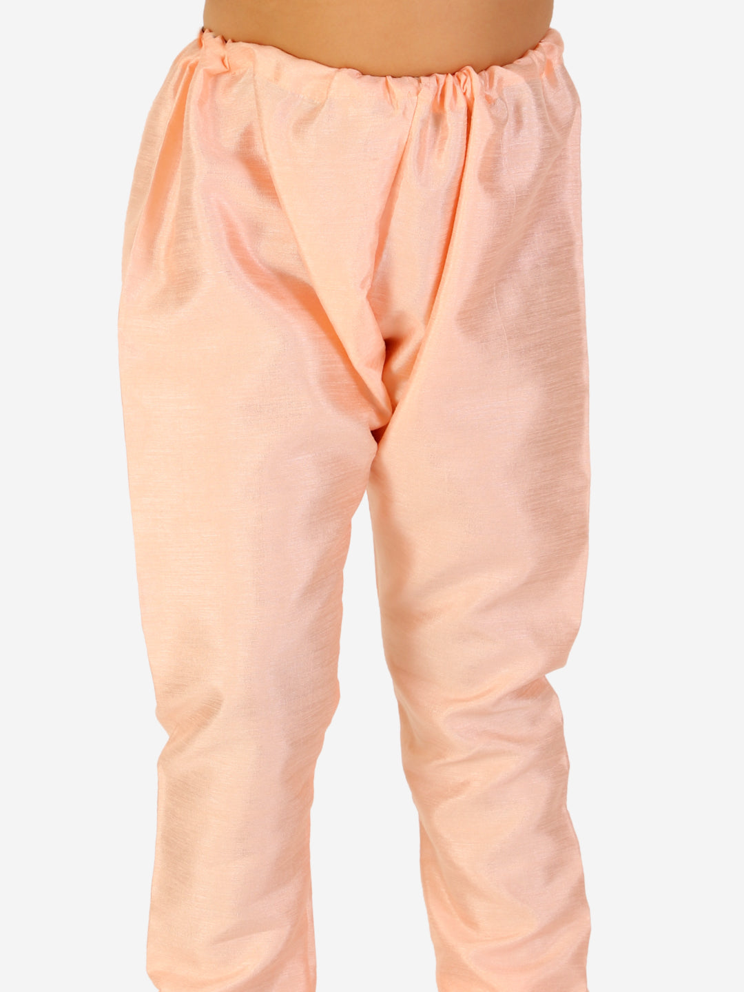 Pro Ethic Boy's Silk Jacquard Peach Kurta Pajama Set (S-161)