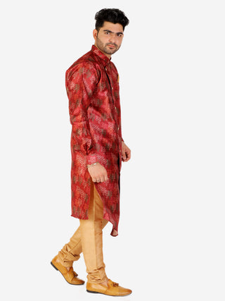 Pro Ethic Men's Kurta Pajama Set Silk - Maroon (A-106)