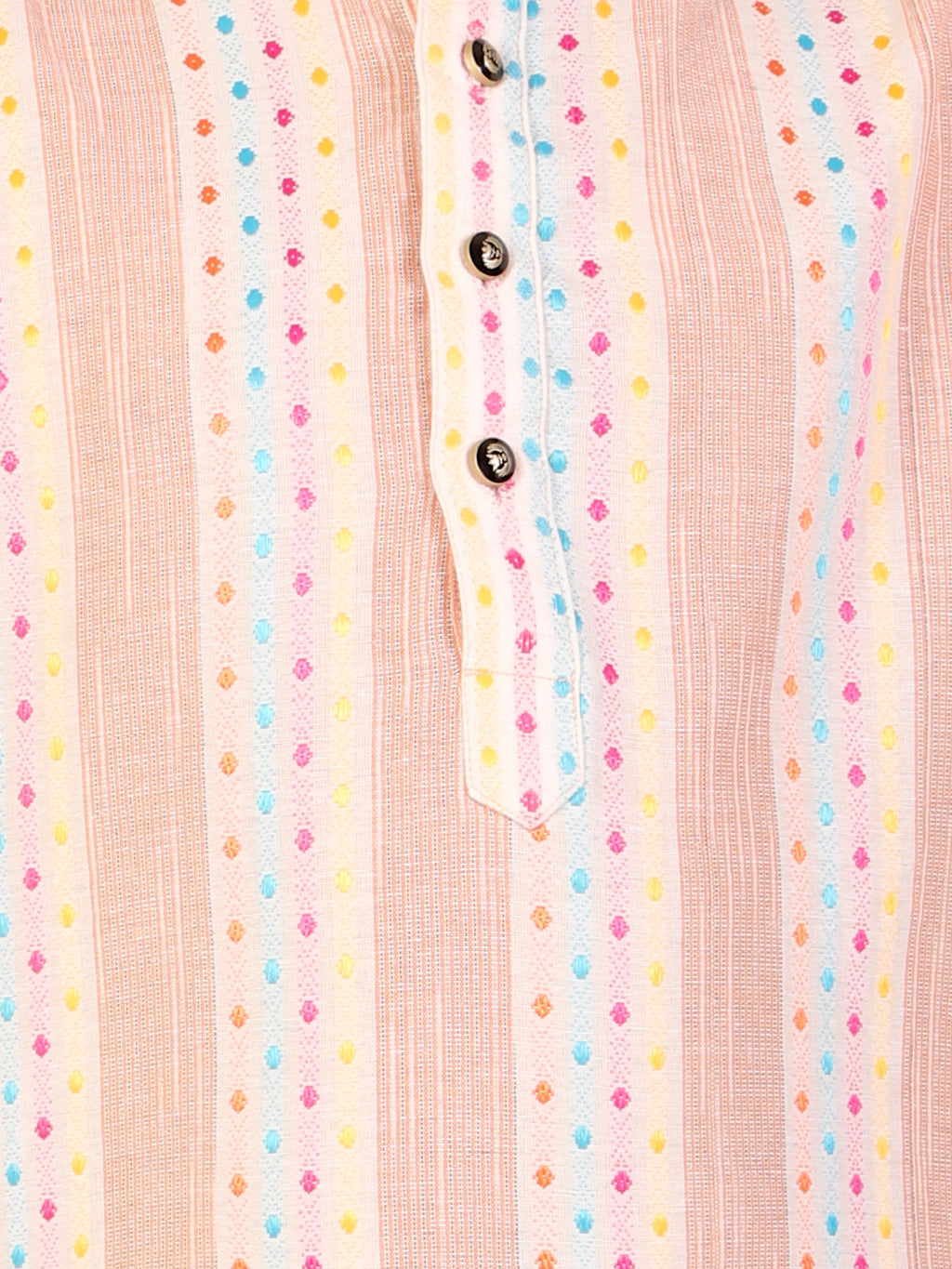 Pro Ethic Boys Peach Kurta Pajama Set Cotton Self Design (S-164)