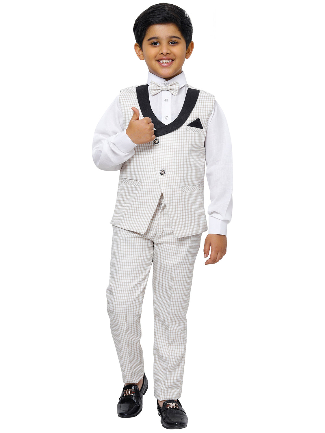 Pro Ethic Three Piece Suit For Boys White T-131