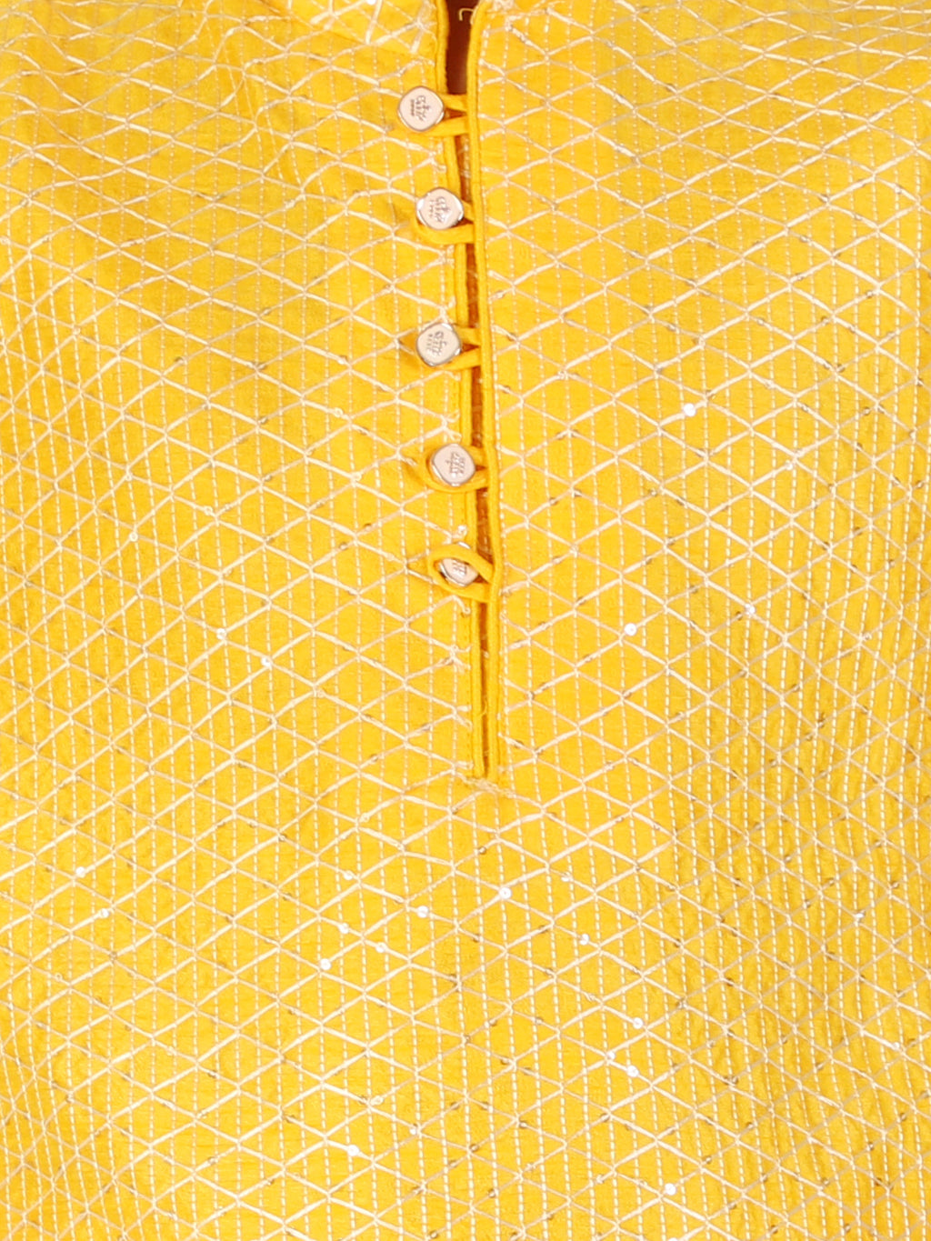 Pro Ethic Boy's Silk Jacquard Yellow Kurta Pajama Set (S-161)