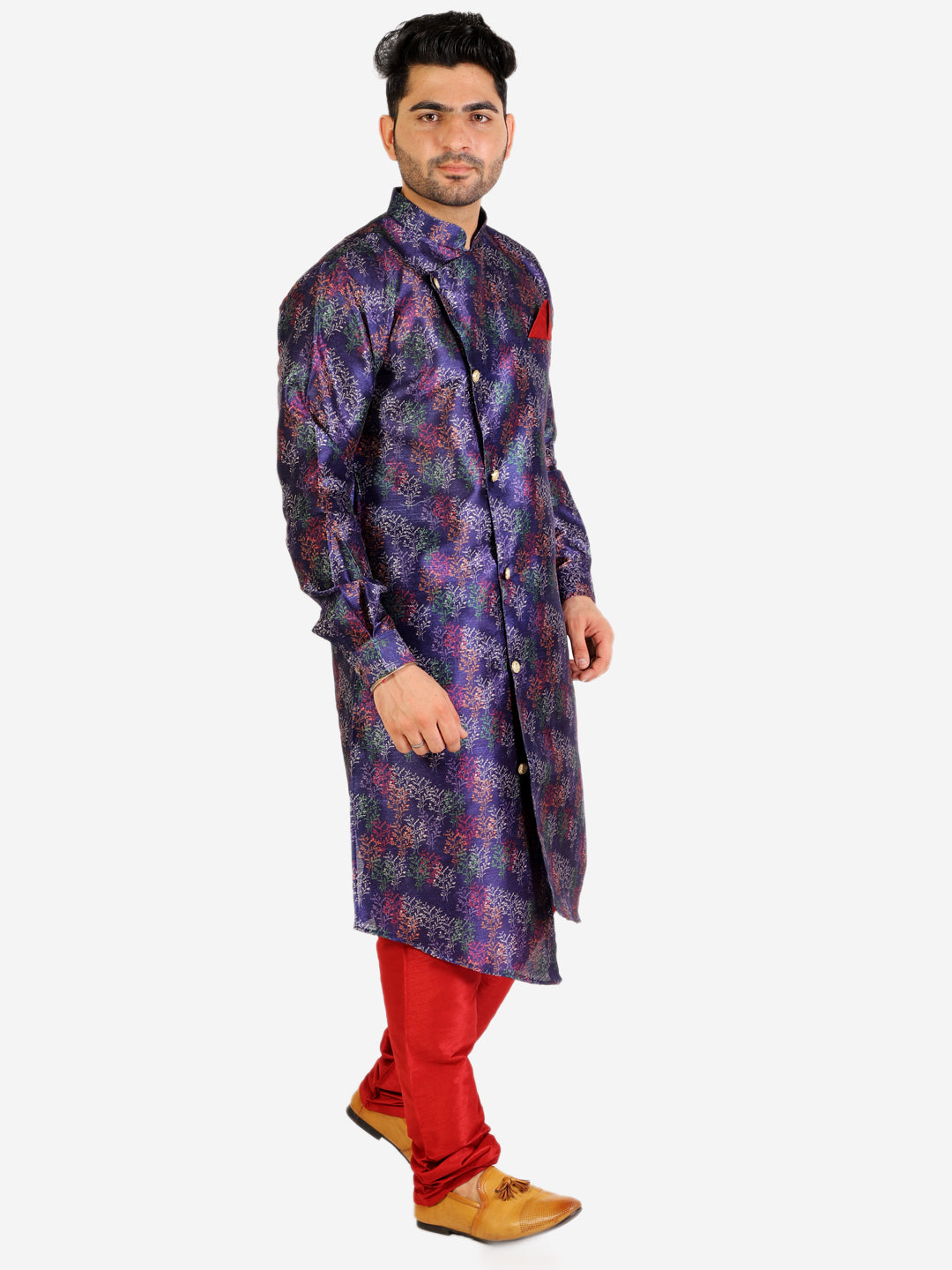 Pro Ethic Men's Kurta Pajama Set Silk - Navy Blue (A-106)