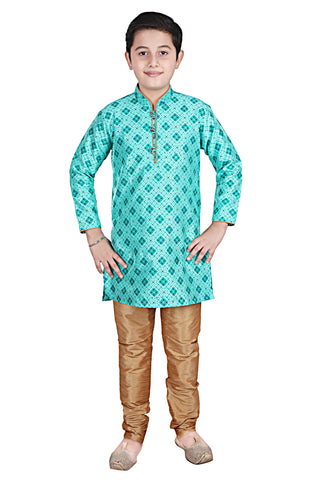 Pro Ethic Kids Kurta Pajama Set Silk Green s-149