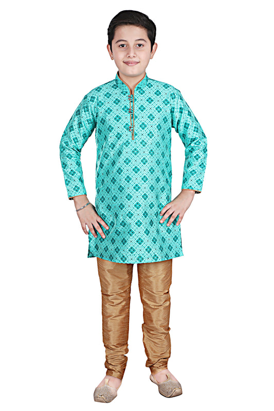 Pro Ethic Kids Kurta Pajama Set Silk Green s-149