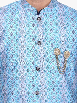Pro-Ethic Silk Kurta Pajama With Jacket For Men | Navy Blue (C-102)