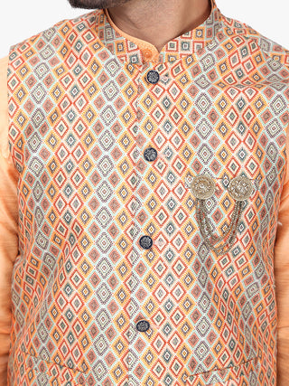 Pro-Ethic Style Developer Silk Kurta Pajama With Jacket For Men | Gold (C-102)