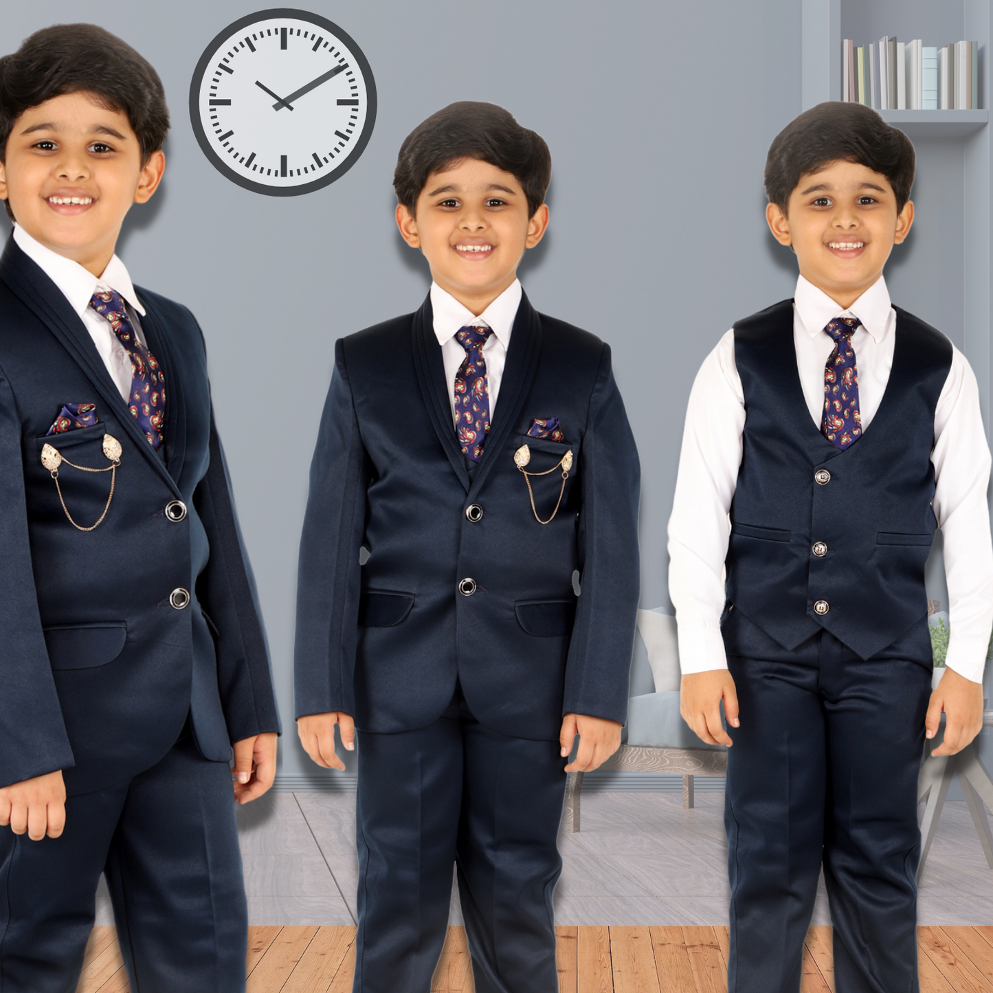 Pro Ethic Five Piece Suit For Boys Navy Blue T-128