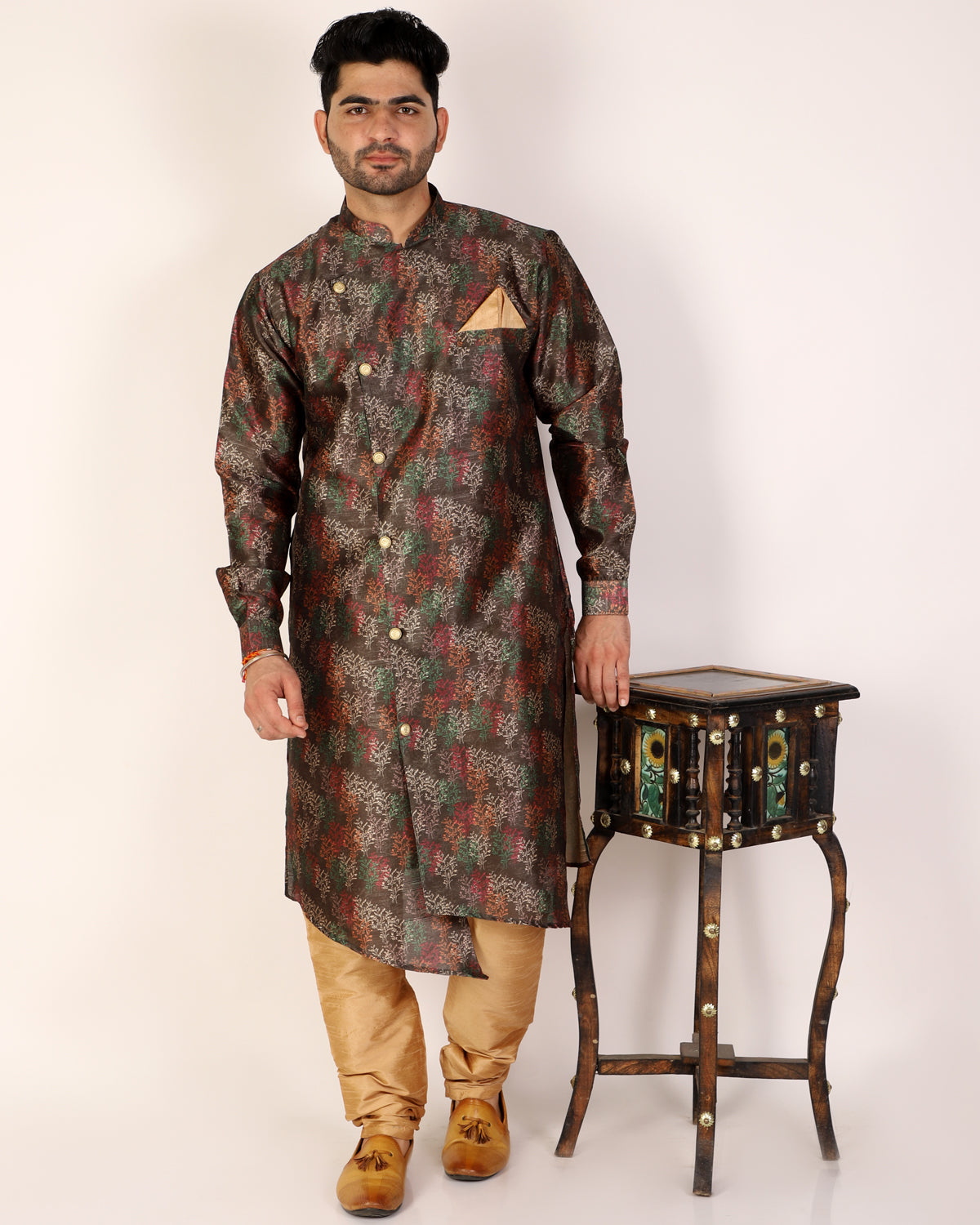 Pro Ethic Men's Kurta Pajama Set Silk - Dark Green (A-106)