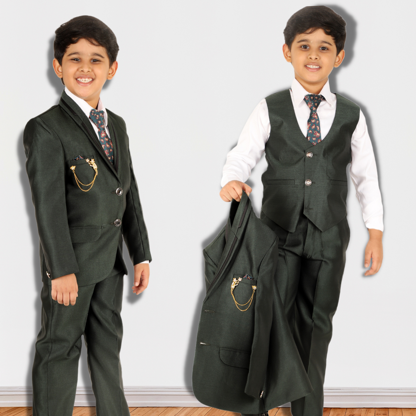 Pro Ethic Five Piece Suit For Boys Dark Green T-127