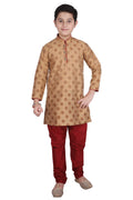 Pro Ethic Kids Kurta Pajama Set Silk Brown s-149