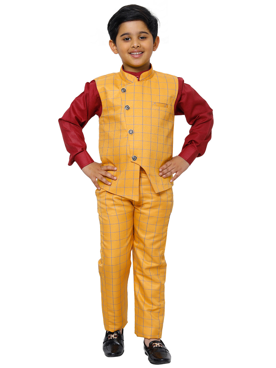 Pro Ethic Three Piece Suit For Boys Yellow T-132