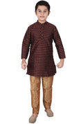 Pro Ethic Kids Kurta Pajama Set Silk Maroon s-146