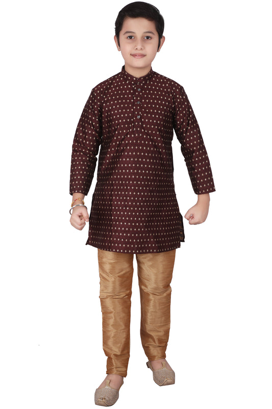 Pro Ethic Kids Kurta Pajama Set Silk Maroon s-146