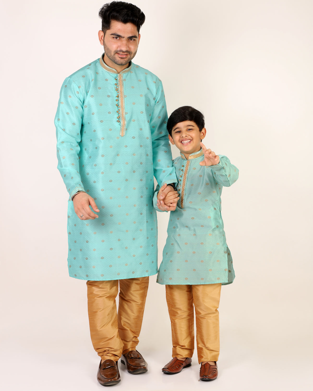 Father Son Kurta Pajama Same Dress Ethnic Wear Sky Blue