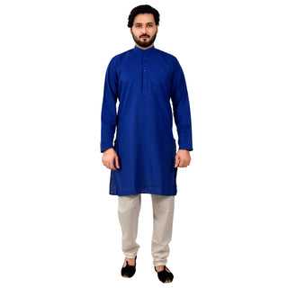 Pro Ethic Cotton Navy Blue New Look Kurta Pajama For Men (A-781)
