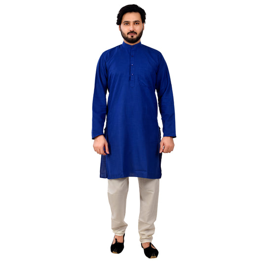 Pro Ethic Cotton Navy Blue New Look Kurta Pajama For Men (A-781)