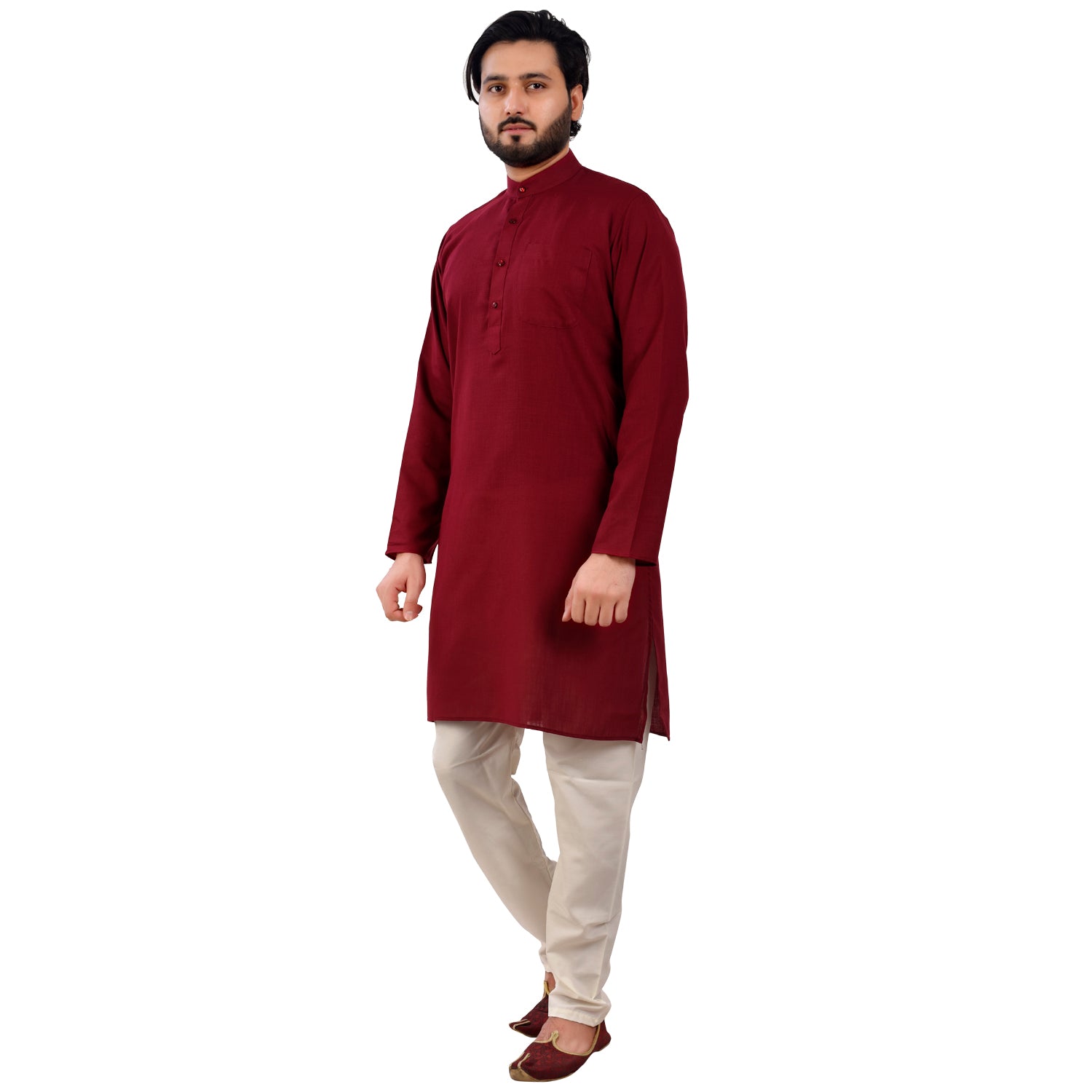 Pro Ethic Cotton Maroon New Look Kurta Pajama For Men (A-781)