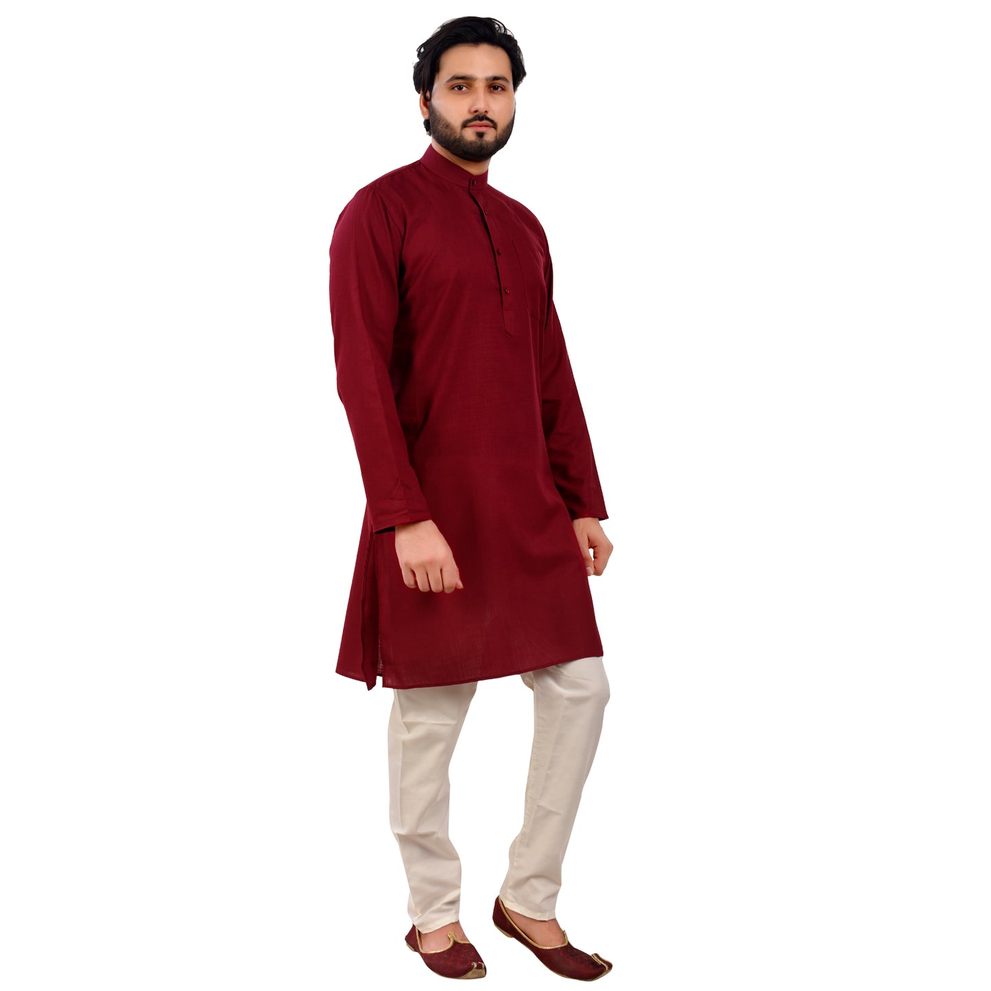 Pro Ethic Cotton Maroon New Look Kurta Pajama For Men (A-781)