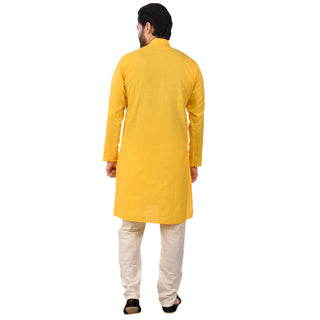 Pro Ethic Cotton Yellow New Look Kurta Pajama For Men (A-781)
