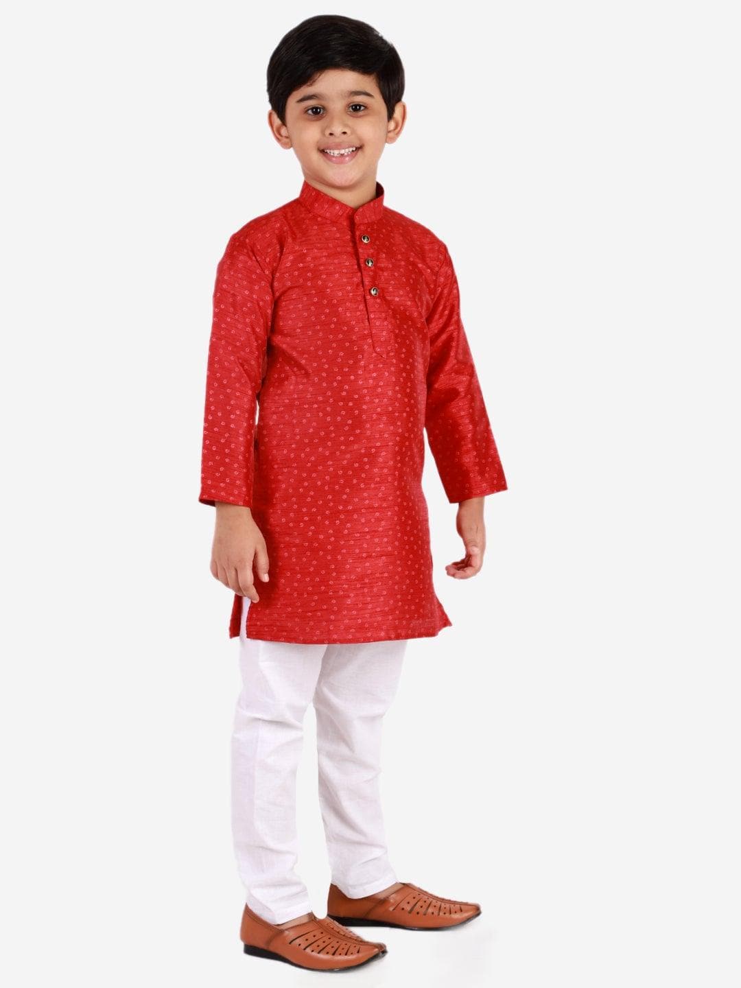 Pro Ethic Wear Silk Printed Kurta Pajama Set for Kids and Boys #S-121