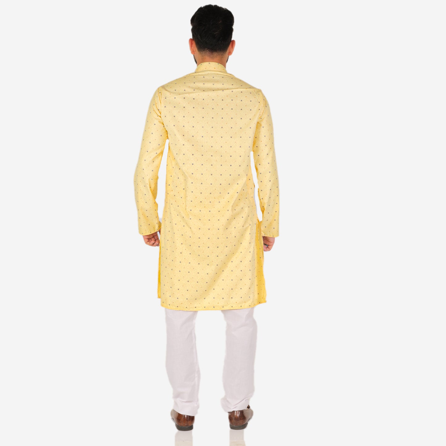 Pro Ethic Men's Kurta pajama set - Printed | Cotton | Yellow | (A-114)