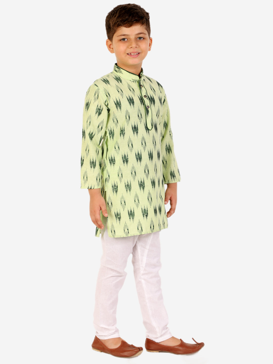 Pro Ethic Cotton Kurta Pajama For Boys Green Printed S-154