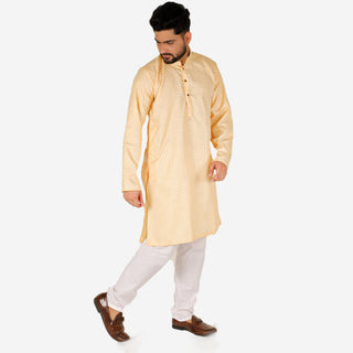 Pro Ethic Men's Kurta pajama set - Printed | Cotton | Orange | (A-112)