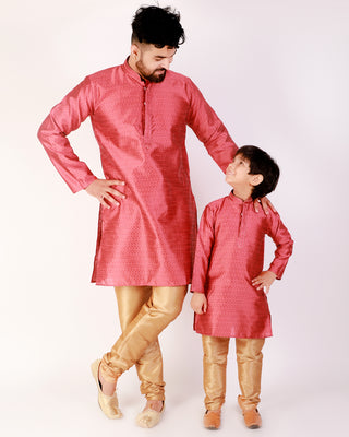 maroon father and son same dress ethnic wear kurta pajama
