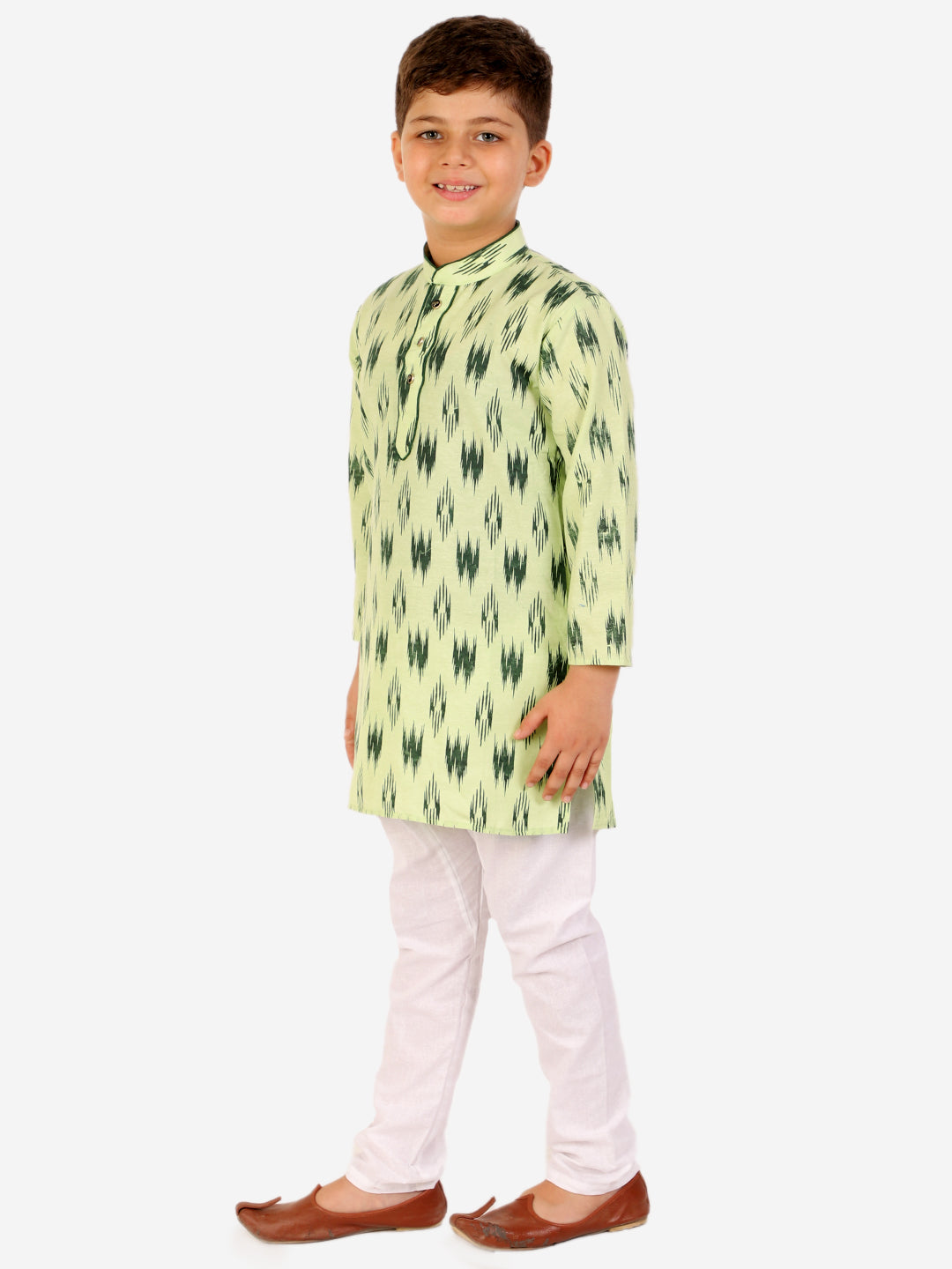 Pro Ethic Cotton Kurta Pajama For Boys Green Printed S-154