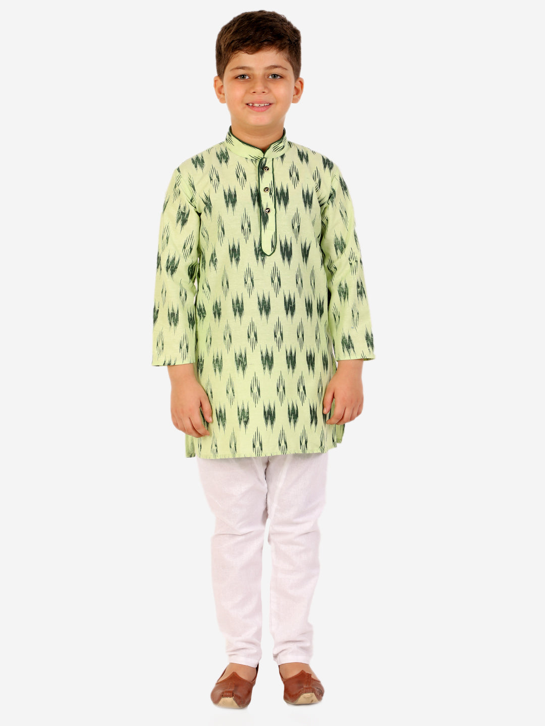 Pro Ethic Cotton Kurta Pajama For Boys Green Printed S-154