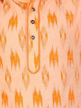 Pro Ethic Cotton Kurta Pajama For Boys Orange Printed S-154