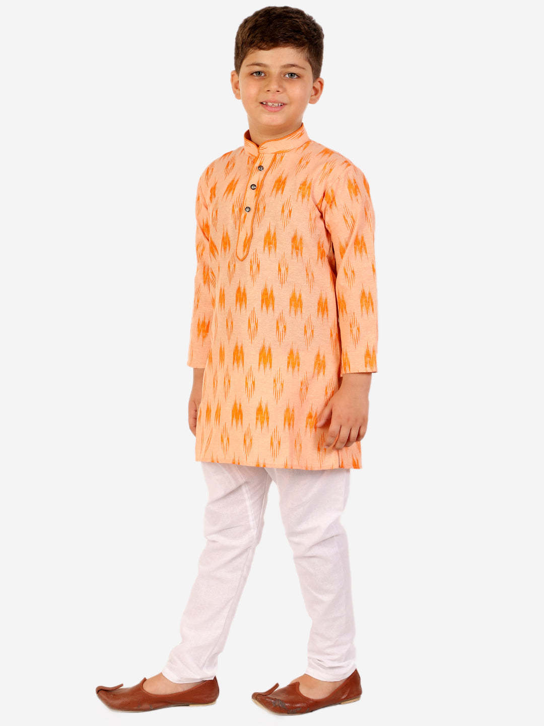 Pro Ethic Cotton Kurta Pajama For Boys Orange Printed S-154