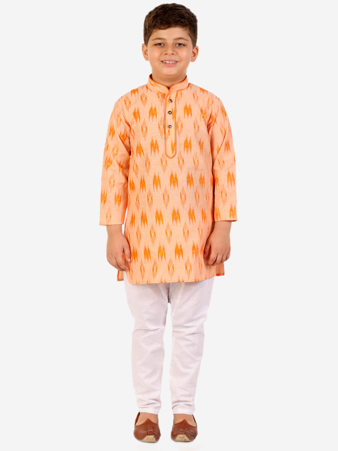 Pro Ethic Cotton Kurta Pajama For Boys Orange Printed S-154