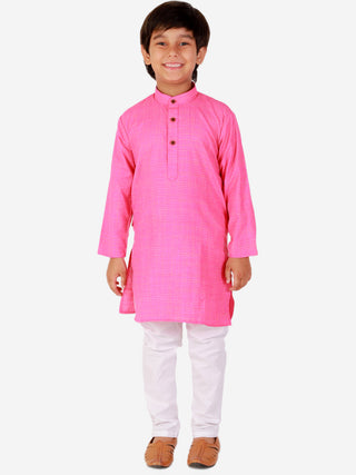 Pro Ethic Cotton Kurta Pajama For Boys Pink Checked S-155