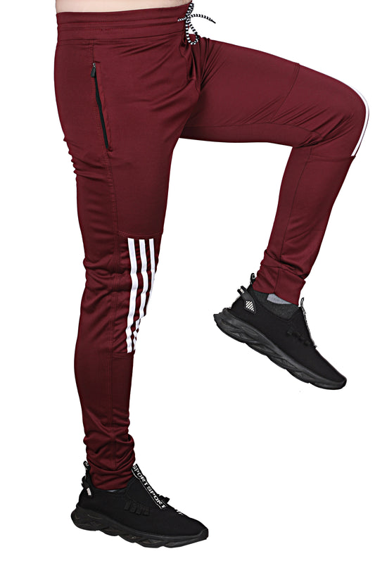 Pro Ethic Men's Lycra Track Pants Set Maroon Pack of 1 #J-104