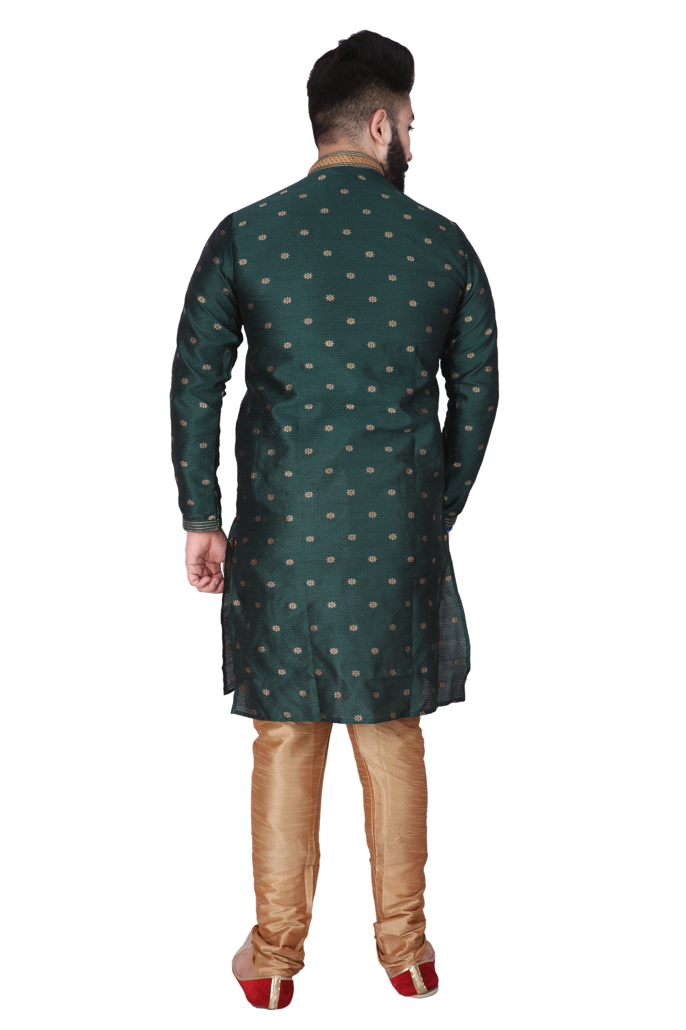 Pro Ethic Silk Kurta Pajama Set For Men Green #-1898