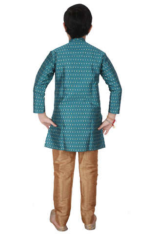 Pro Ethic Kids Kurta Pajama Set Silk Turquoise s-146