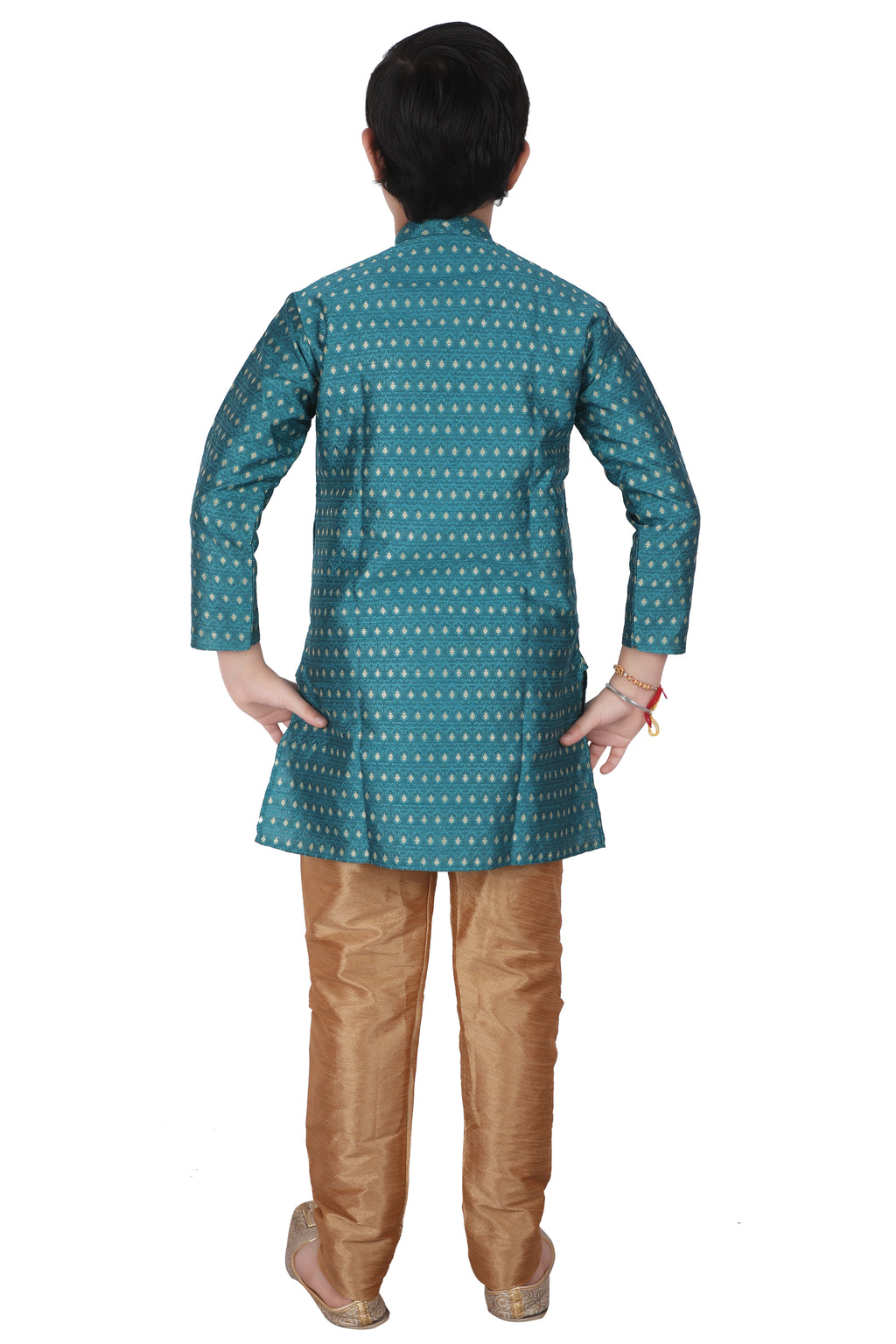 Pro Ethic Kids Kurta Pajama Set Silk Turquoise s-146